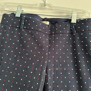 J Crew Skinny Polka Dot Navy Pants